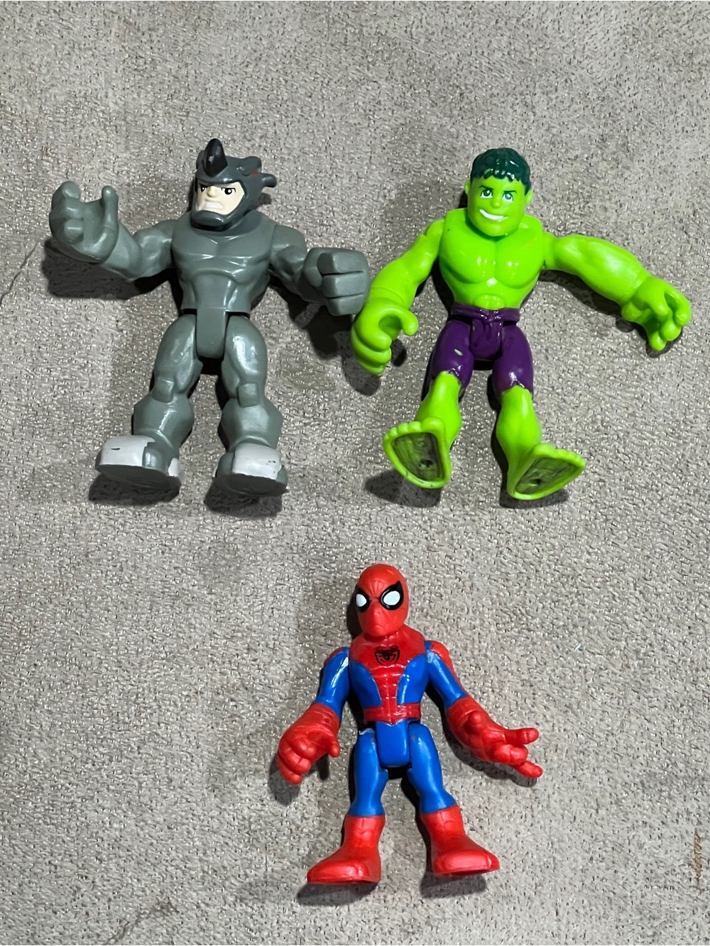 Marvel imaginext Figures Lot of 3 Hulk Rhino Spider-Man